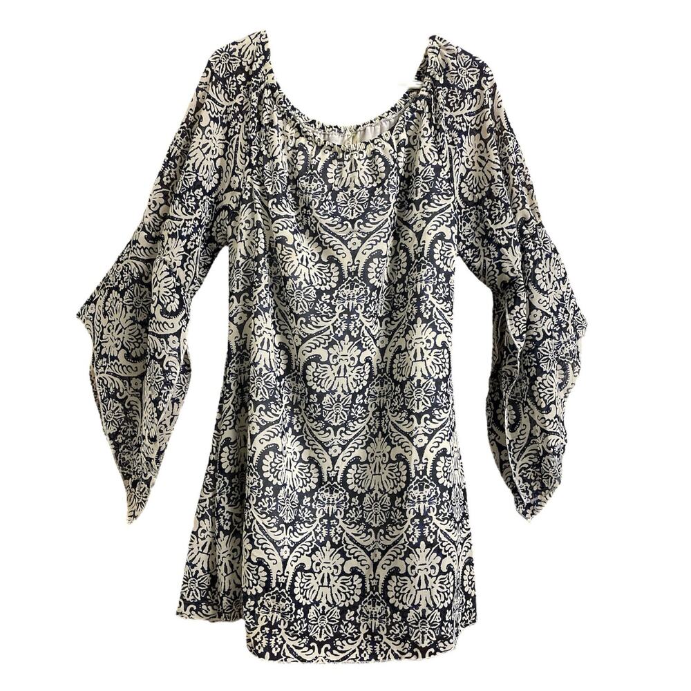 Truth NYC Navy Frond Floral Print Mini Dress size Large